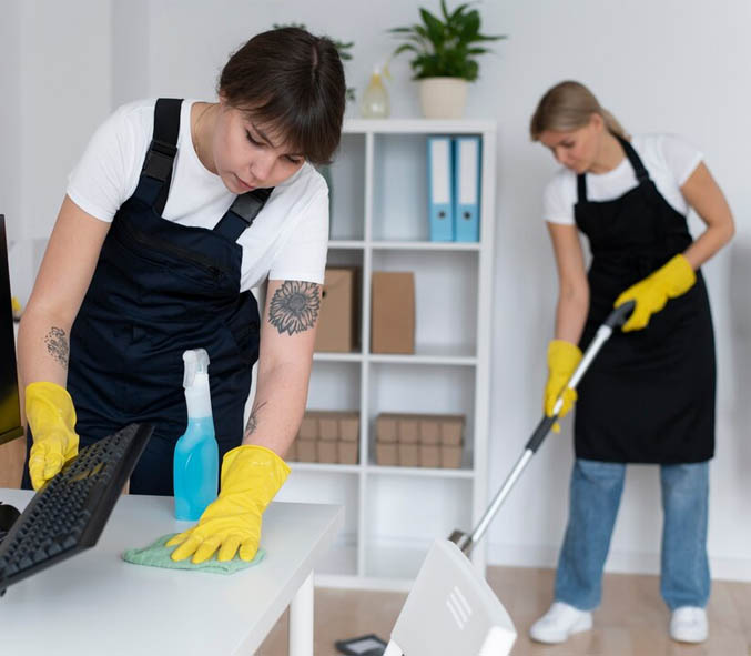 women-cleaning-house